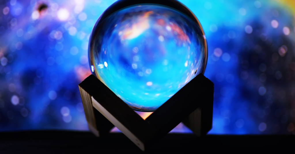 Foreseeable Harm: Photograph of a crystal ball agains a blue background