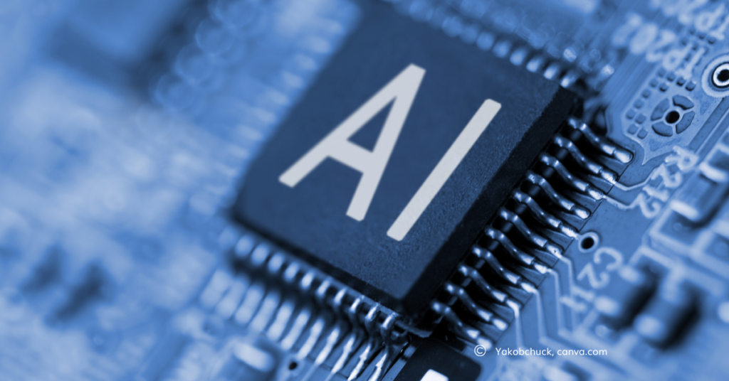 Picture of a microchip with 'AI' written on it, by Yakobchuck, canva.com