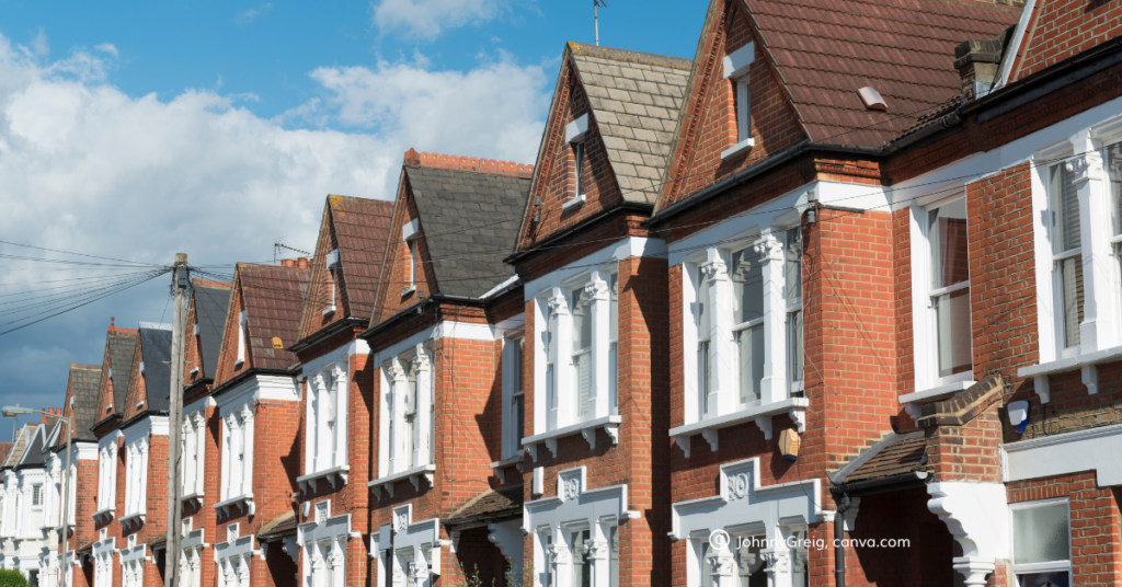 A row of Houses in England, by Johnny Greig, Canva.com